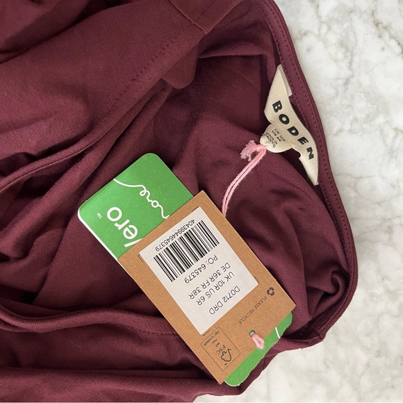 NWT Boden Column Jersey Maxi Dress Dark Burgundy Size 6 Regular - Picture 8 of 9